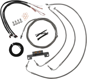 LA Choppers LA-8055KT2-13 Complete Handlebar Cable/Brake & Clutch Line/Wire Kit - Stainless Braided