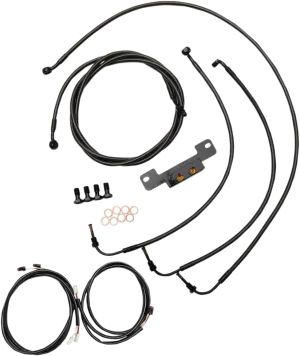 LA Choppers LA-8055KT3-13M Complete Handlebar Cable/Brake & Clutch Line/Wire Kit - Midnight Braided