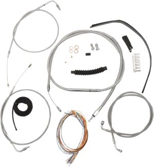 LA Choppers LA-8320KT2A-16 Complete Handlebar Cable/Brake & Clutch Line/Wire Kit - Stainless Braided