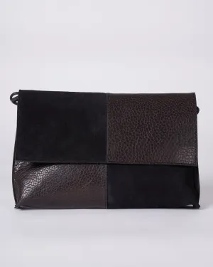 large strappy foldover - 2 tone graphite