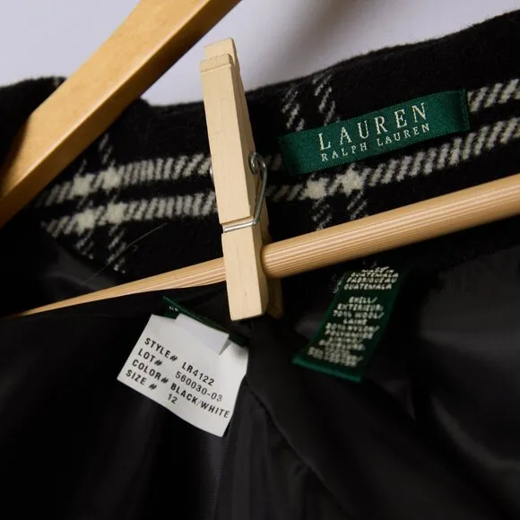 Lauren Ralph Lauren Windowpane Plaid Hooded Wrap Coat