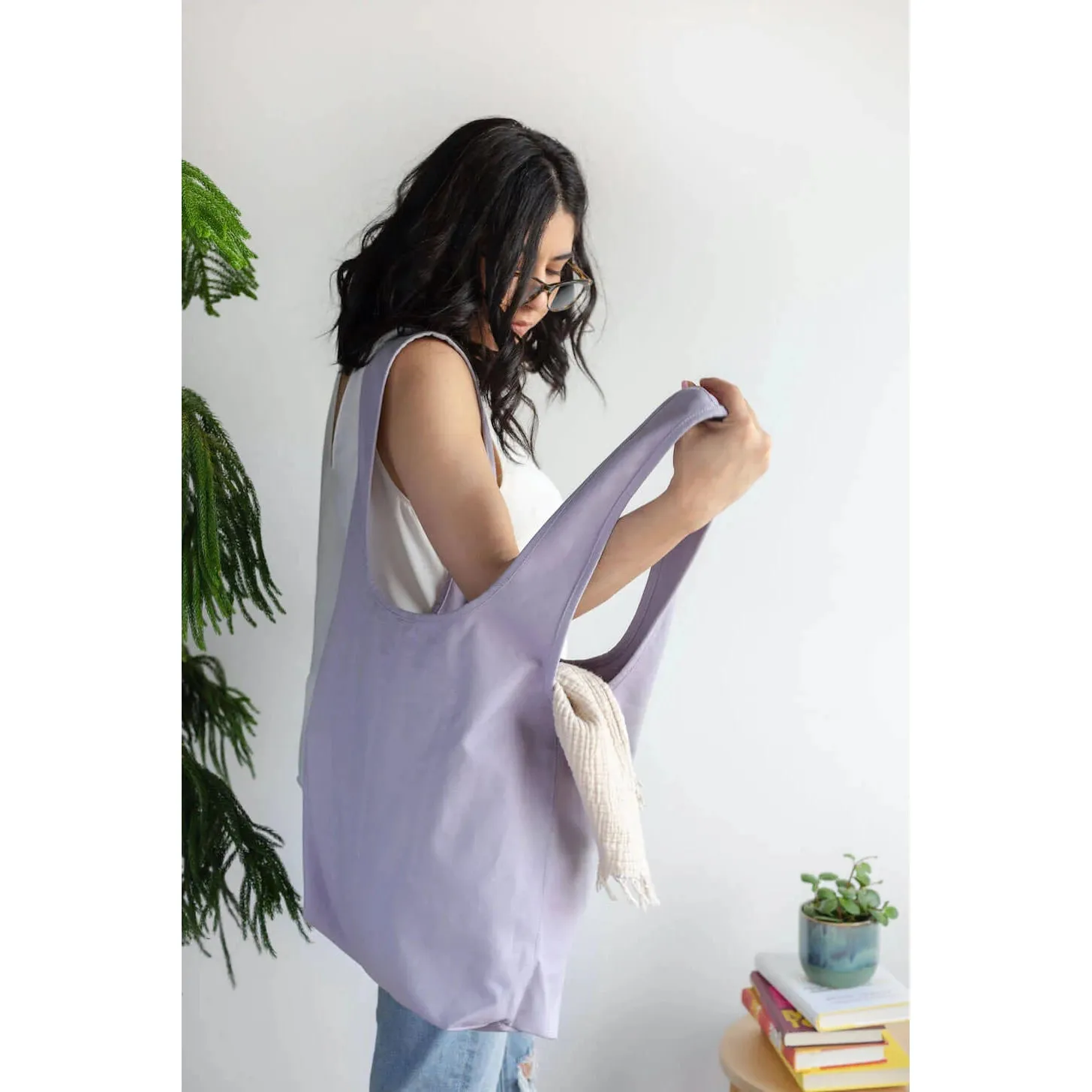 Lavender Slouchy Tote Bag