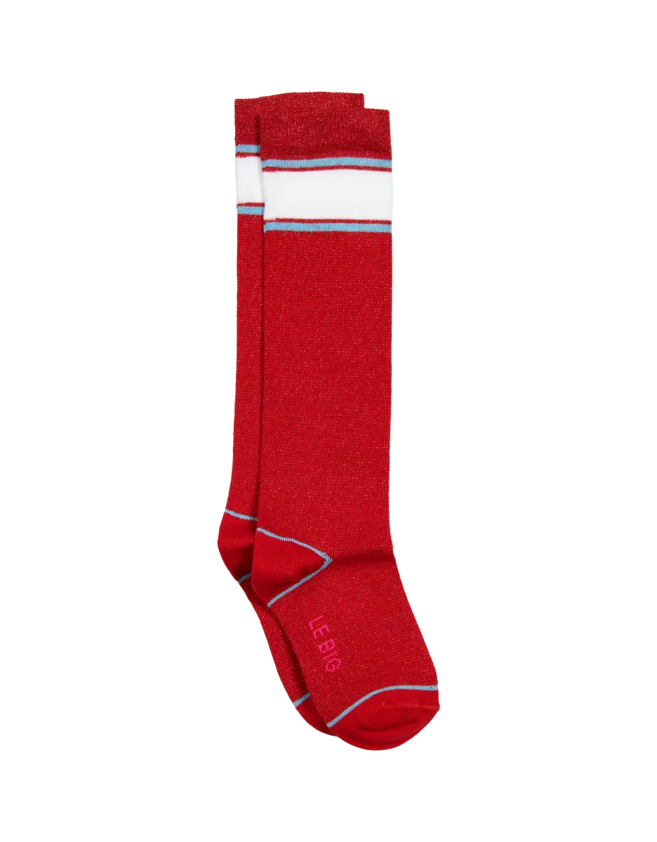 LE BIG Seda Red Knee High Socks
