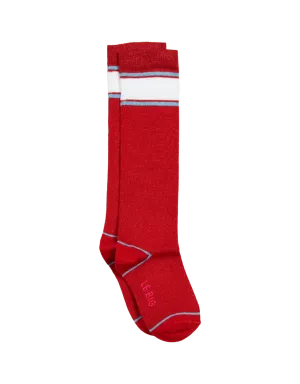LE BIG Seda Red Knee High Socks