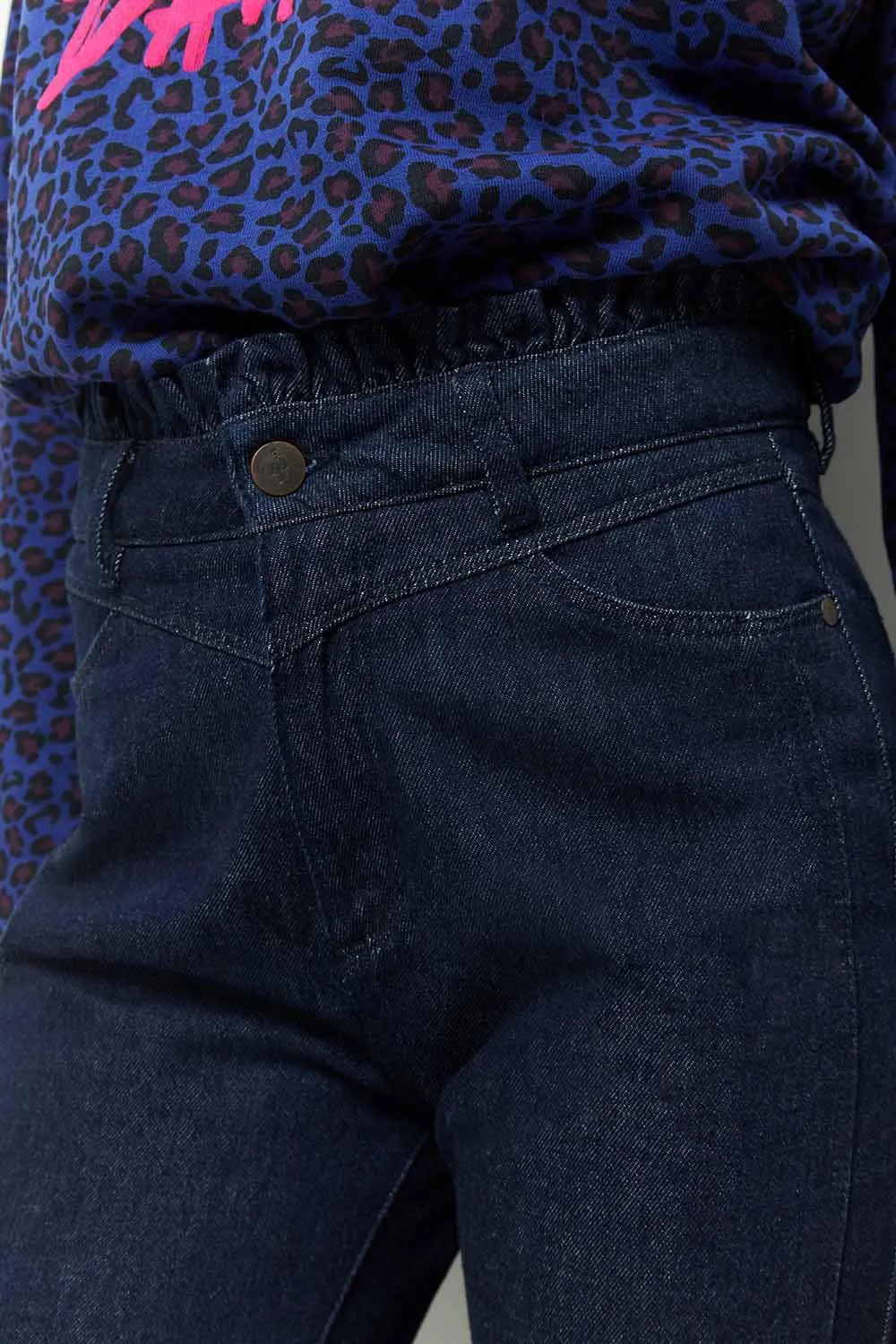 LE FAYE - Jean slouchy marine 7/8ème