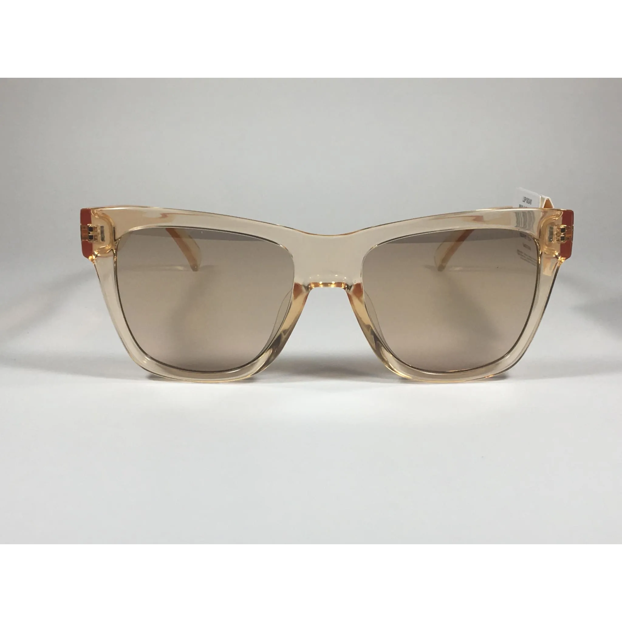 Le Specs Escapade Sunglasses Square Sandstorm Crystal Frame Gold Semi Mirror Lens