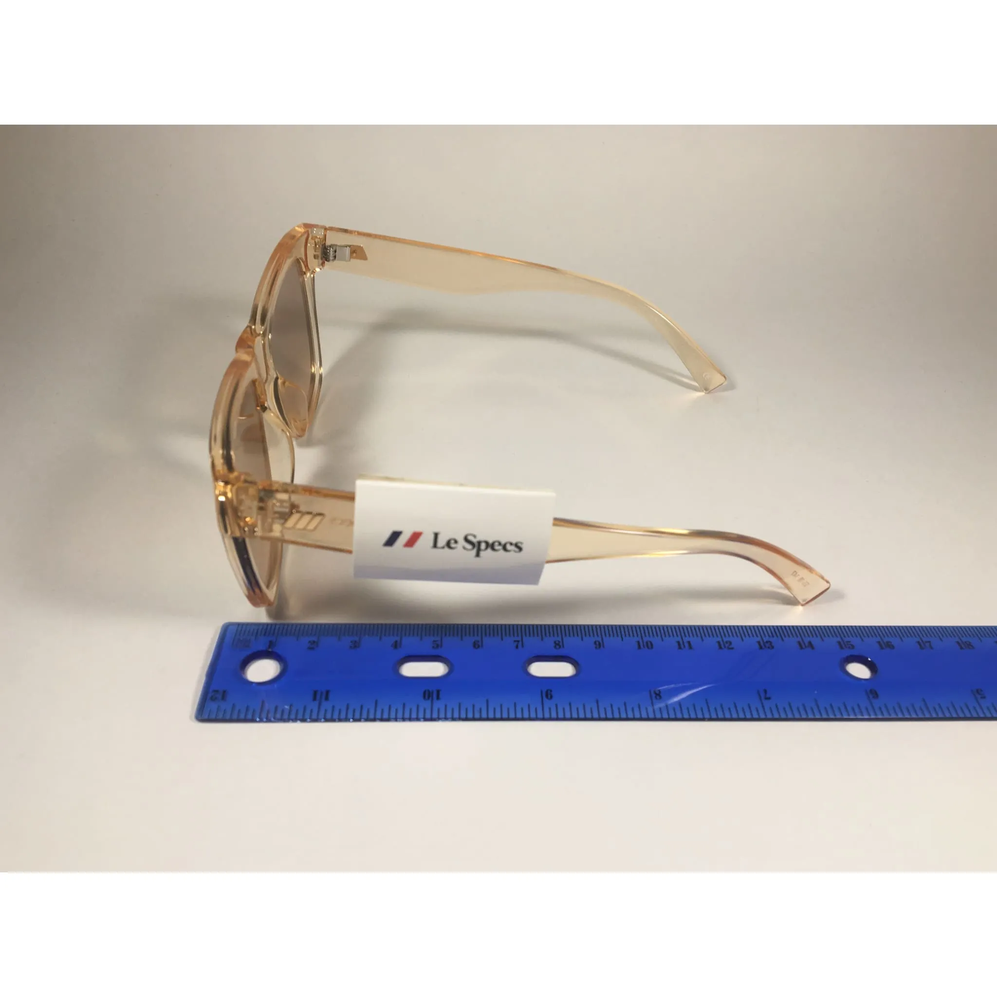 Le Specs Escapade Sunglasses Square Sandstorm Crystal Frame Gold Semi Mirror Lens