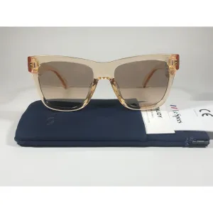 Le Specs Escapade Sunglasses Square Sandstorm Crystal Frame Gold Semi Mirror Lens