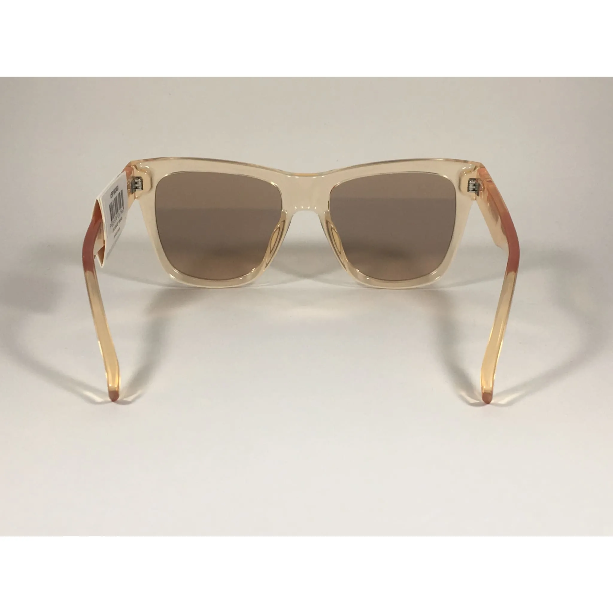 Le Specs Escapade Sunglasses Square Sandstorm Crystal Frame Gold Semi Mirror Lens