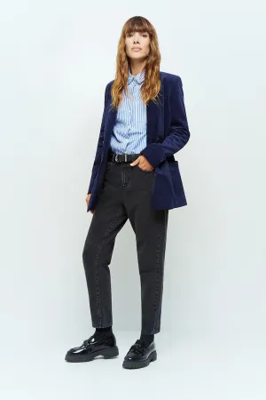 LE TAYLOR - Jean slouchy anthracite 7/8ème en denim waterless