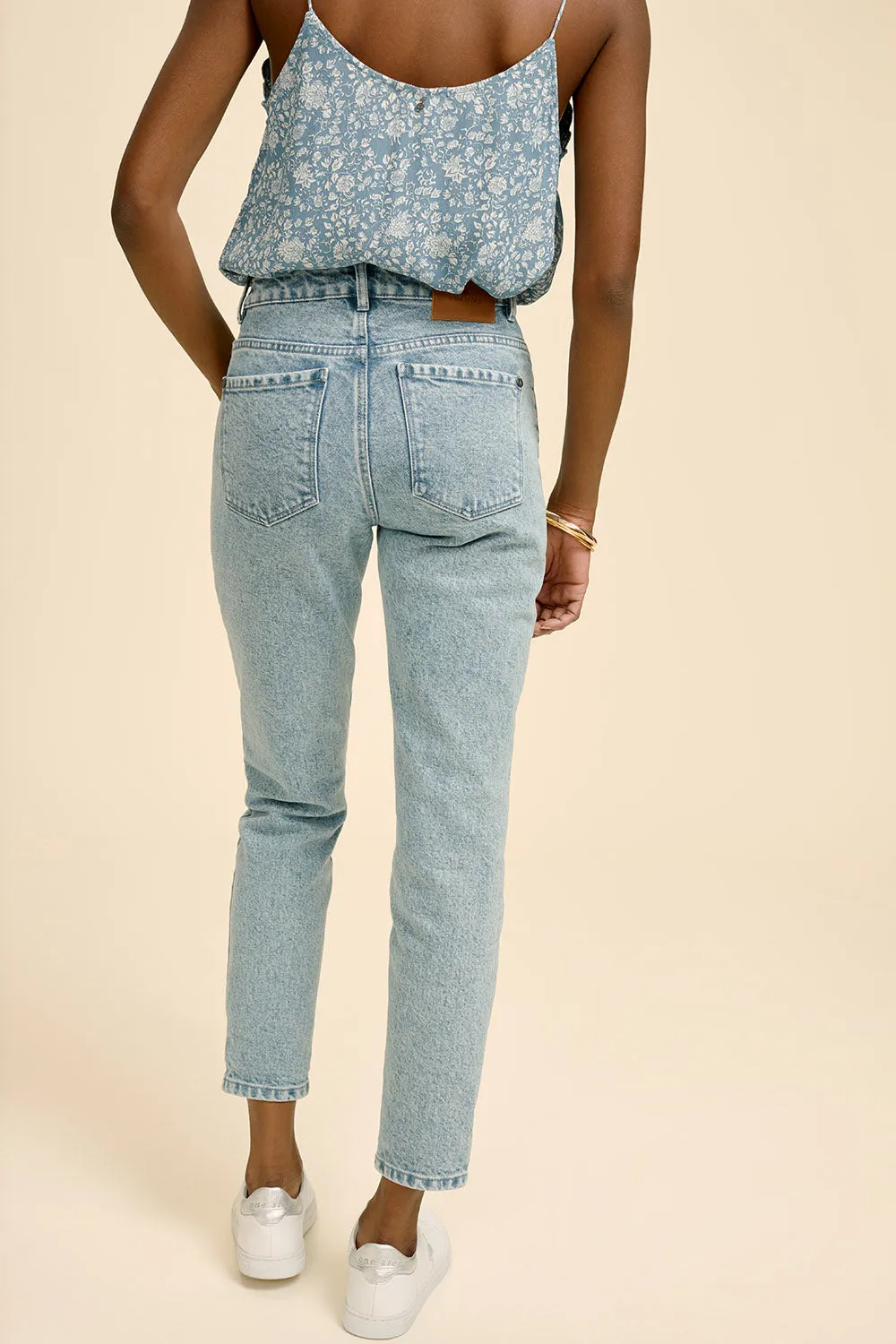LE TAYLOR - Jean slouchy bleu chambray 7/8ème