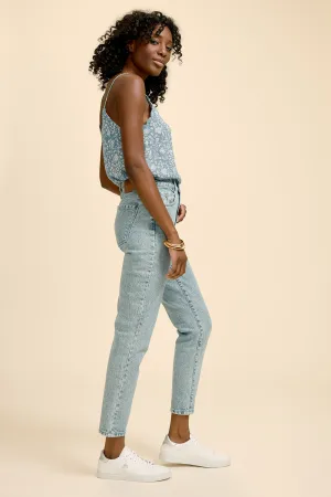 LE TAYLOR - Jean slouchy bleu chambray 7/8ème