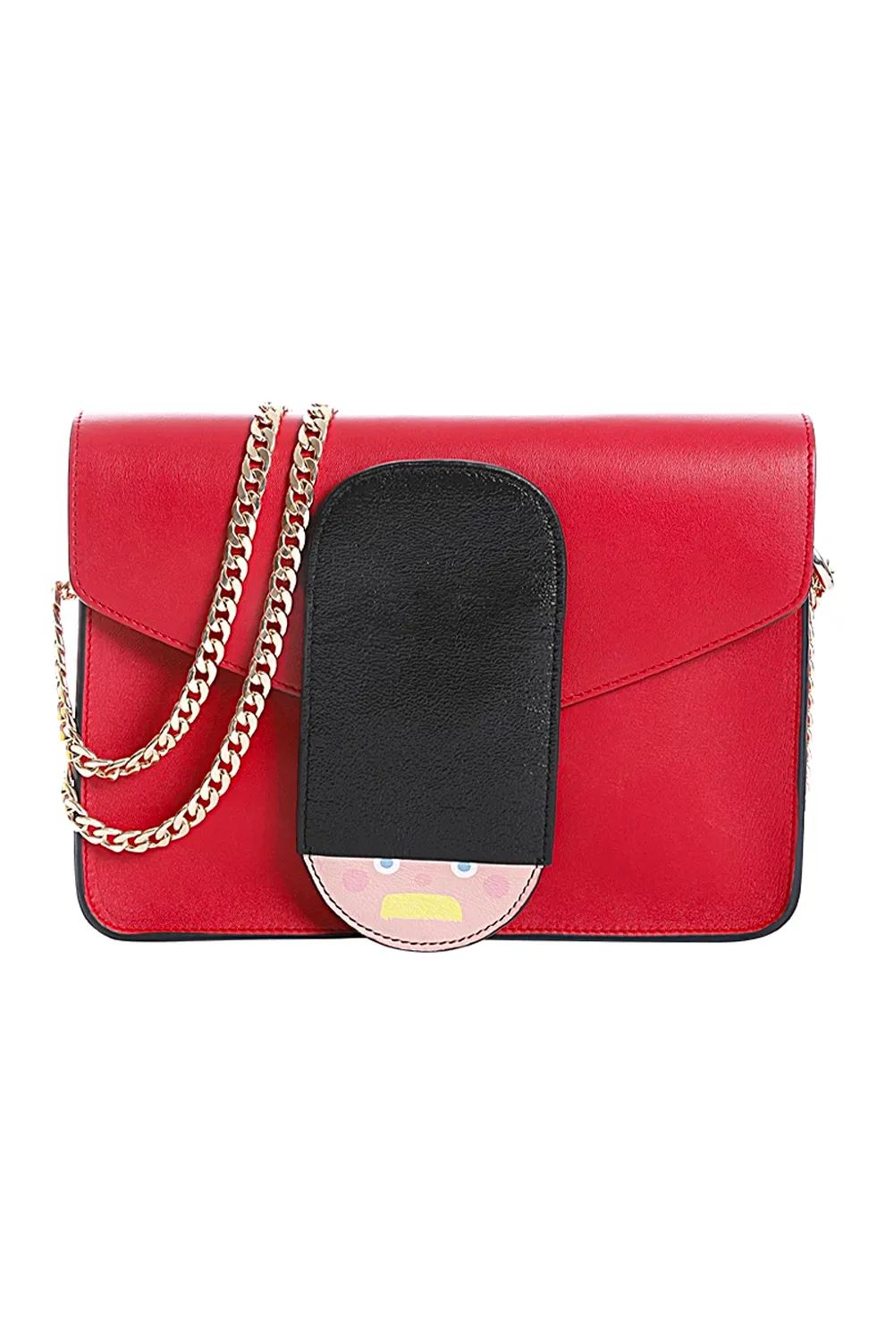 Leather Shoulder Bag with Detachable Guard Purse