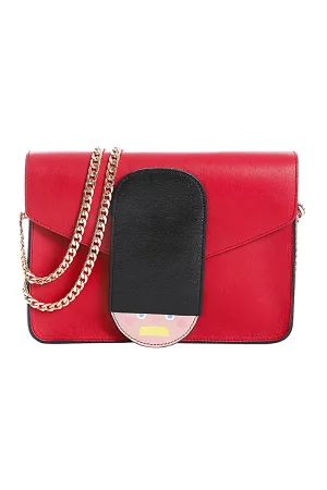 Leather Shoulder Bag with Detachable Guard Purse