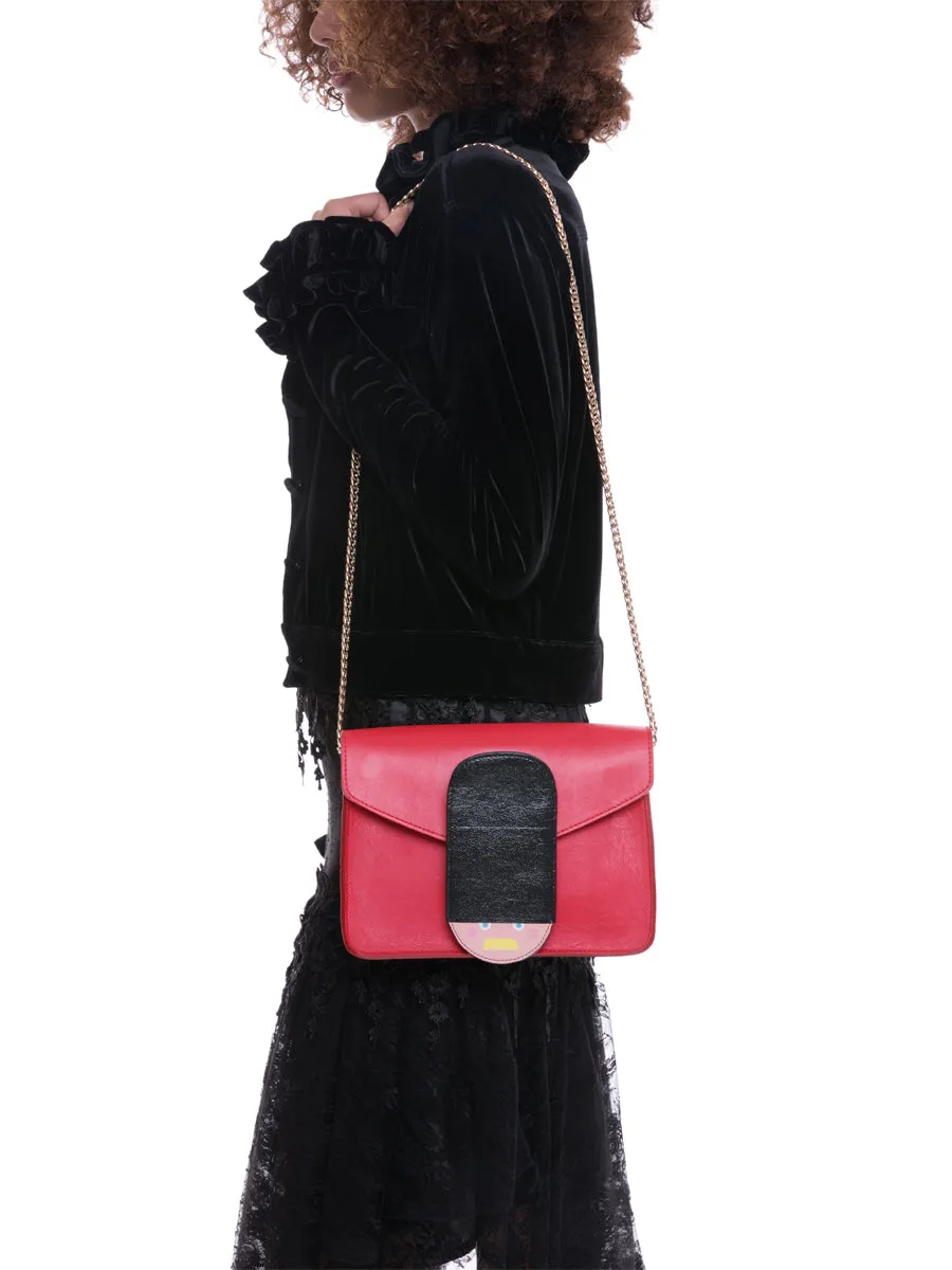 Leather Shoulder Bag with Detachable Guard Purse
