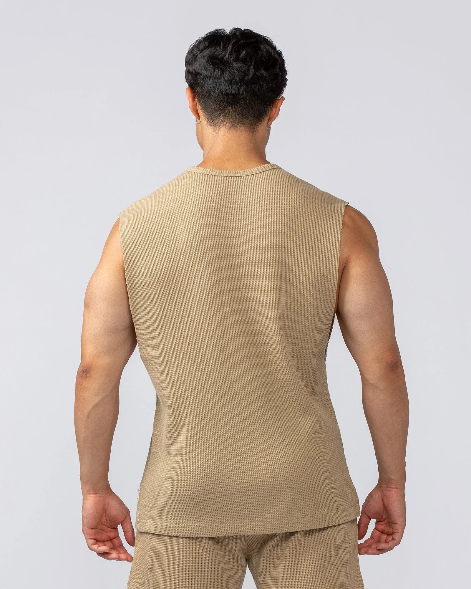 Lee Lem Short Boxy Waffle Muscle Tank - Butterscotch