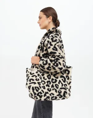 Leopard Sherpa Tote