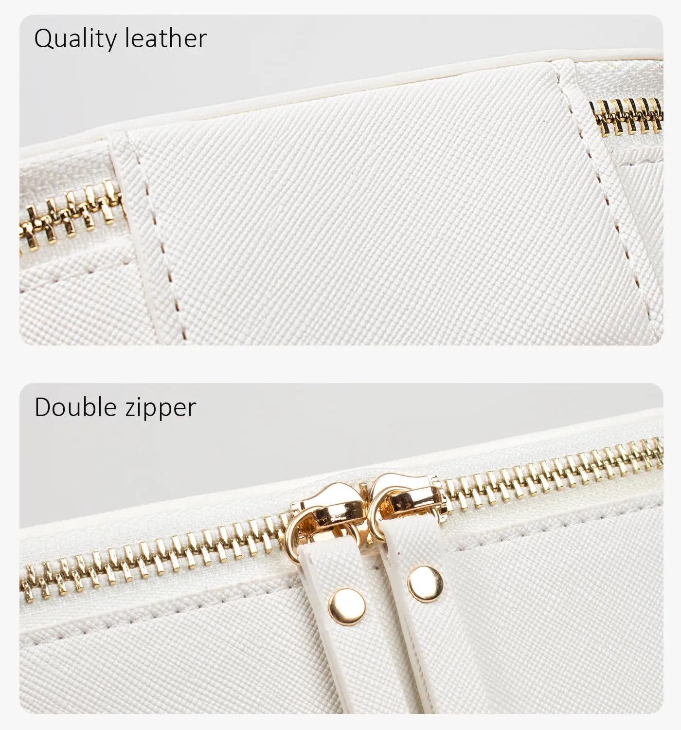 LETGO Clear Makeup Bags Set - TSA Approved Toiletry Bag with Handle Large Opening, Clear Toiletry Bags Case Pouch for Traveling Travel Car Orangizer Storage Essentials (Mini Large White)