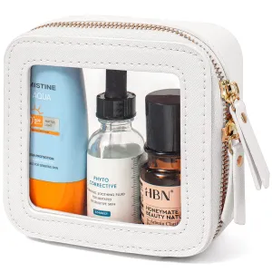 LETGO Clear Makeup Bags Small, Small Clear Makeup Bag for Purse,Mini Clear Makeup Pouch Purse Organizer Fit Carry-on Travel Essentials,Clear Cosmetic Bags for Car Accessories for Women (Mini-White)