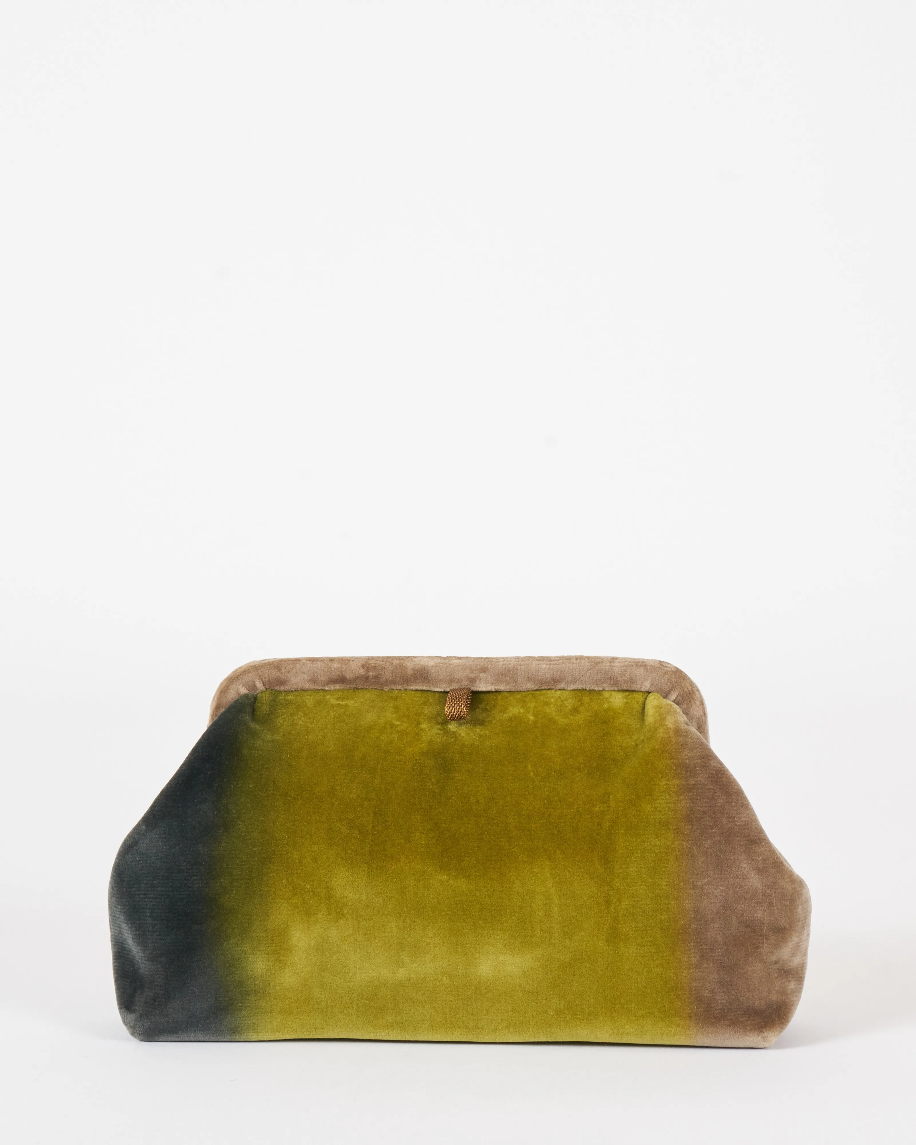 liette solid velvet clutch ombre - charcoal/green