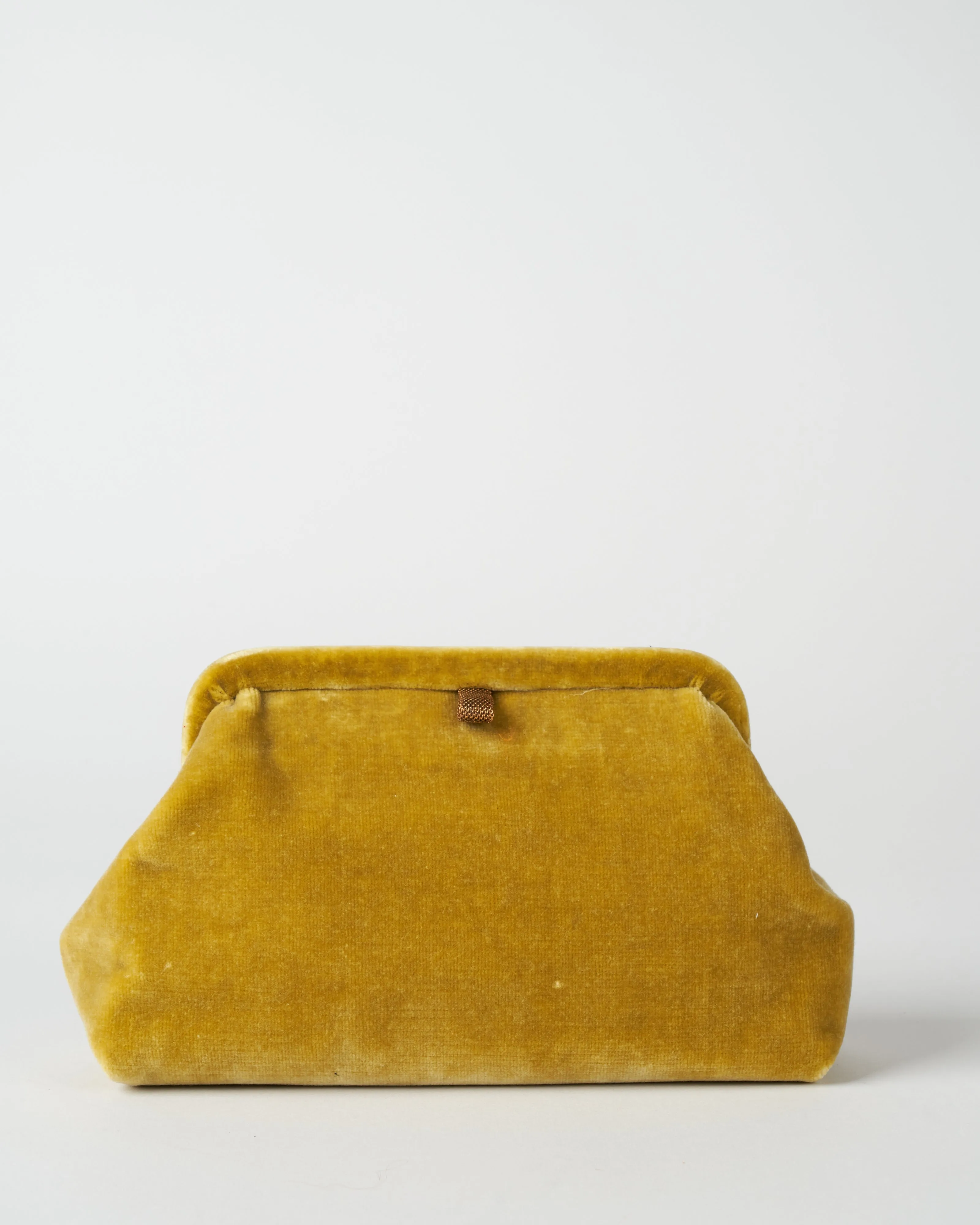 liette velvet clutch - mustard