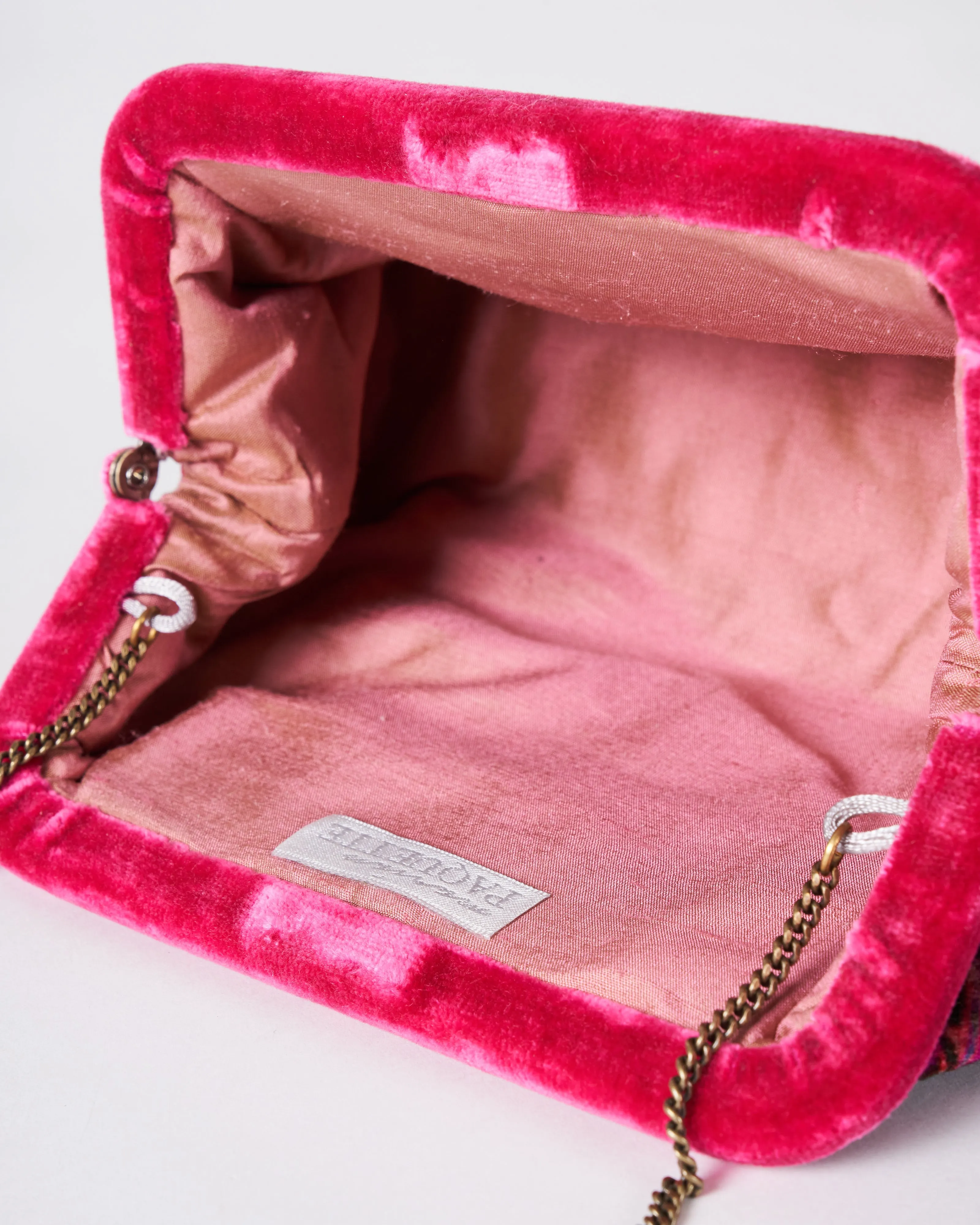 liette velvet clutch - pink
