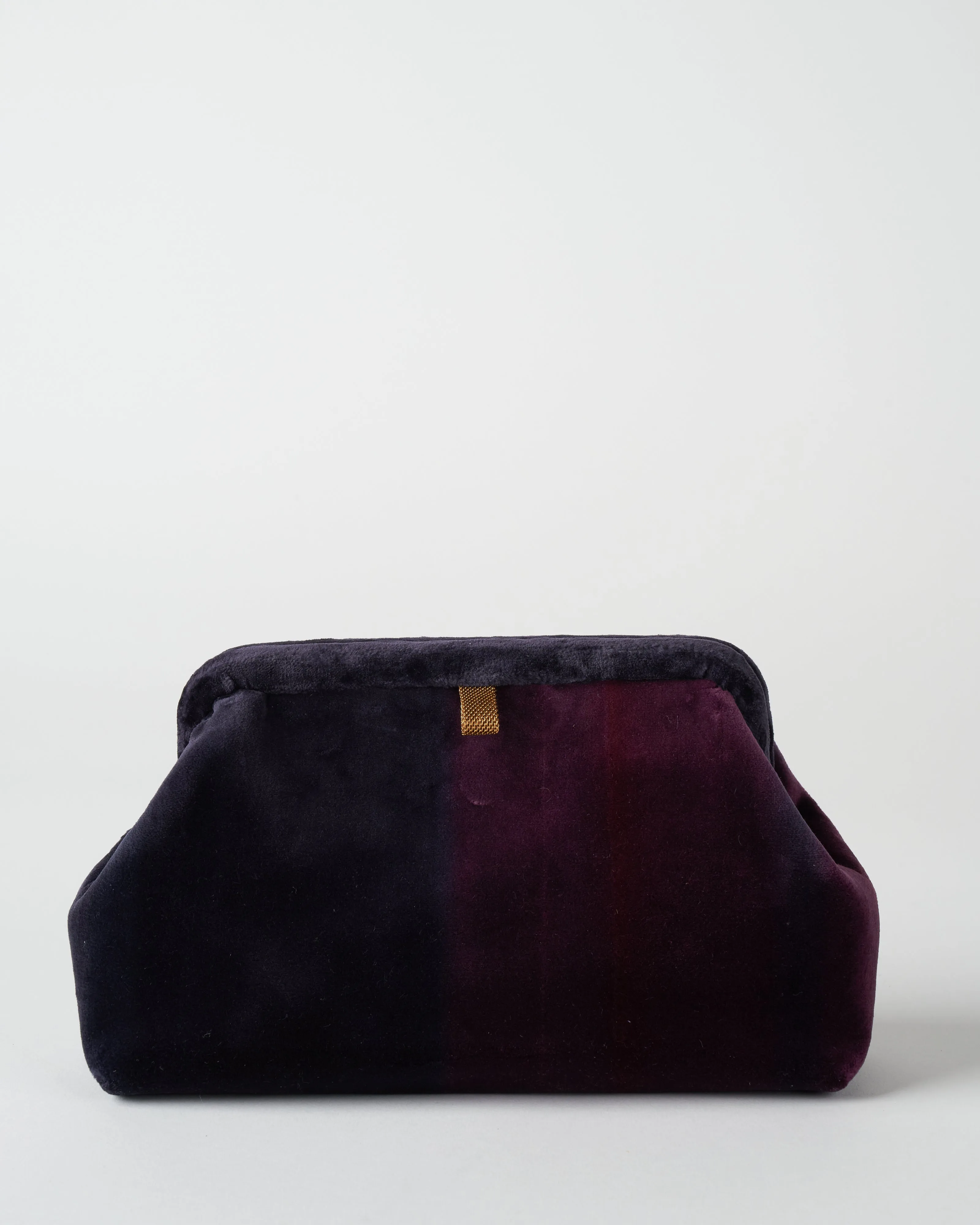 liette velvet ombre clutch - navy/blue/eggplant