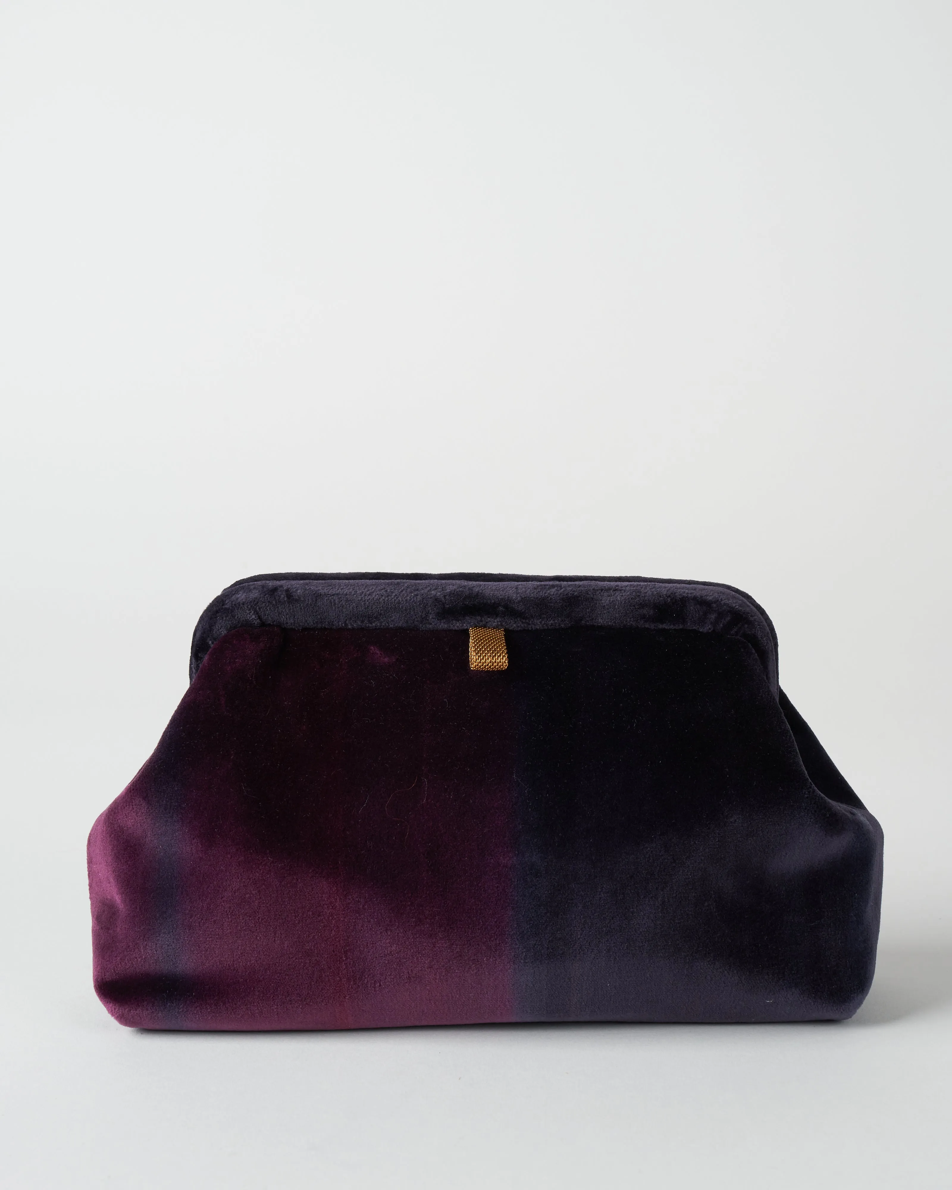 liette velvet ombre clutch - navy/blue/eggplant