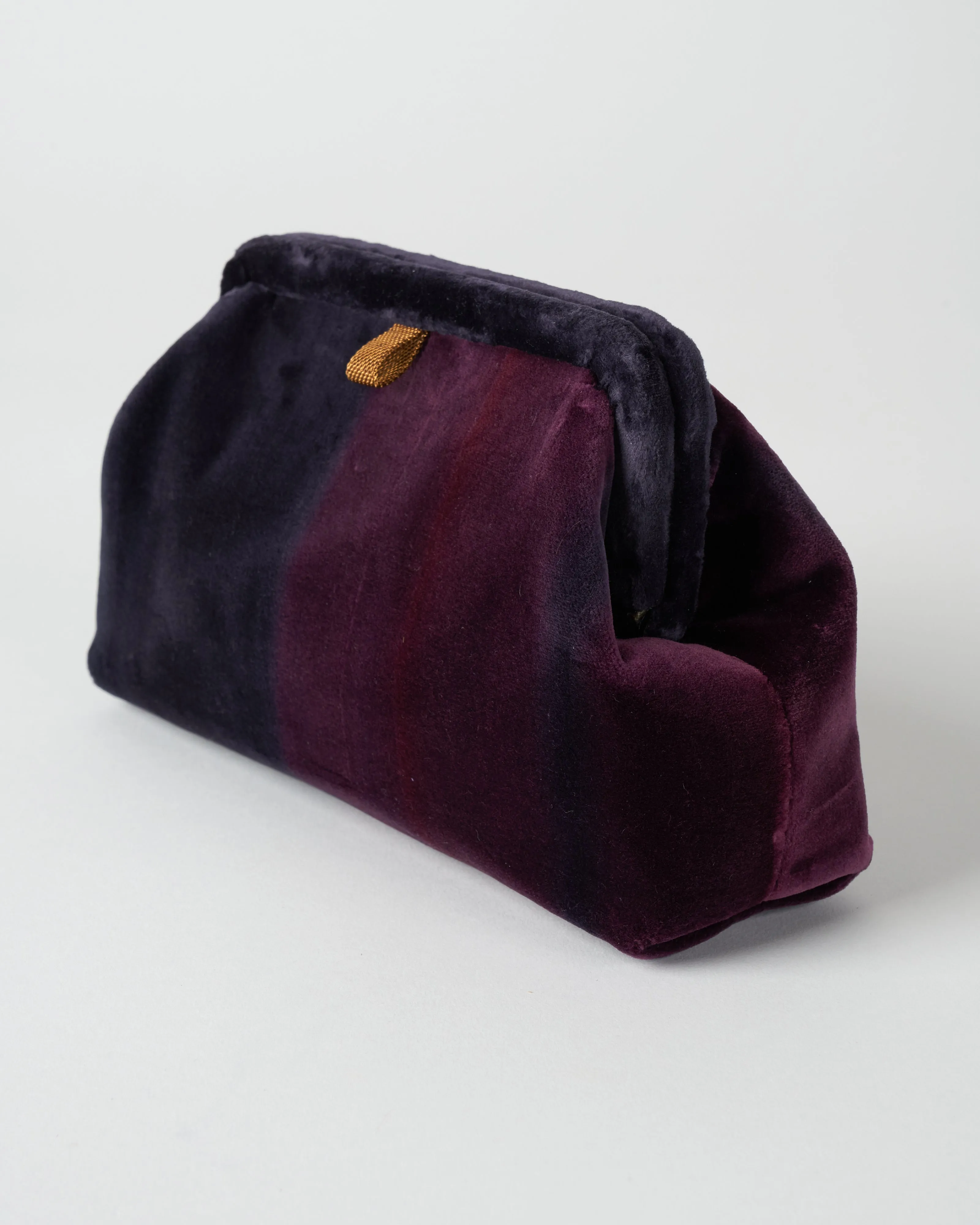 liette velvet ombre clutch - navy/blue/eggplant