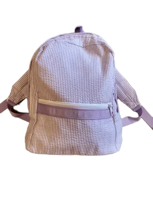 Lilac Seersucker Small Backpack