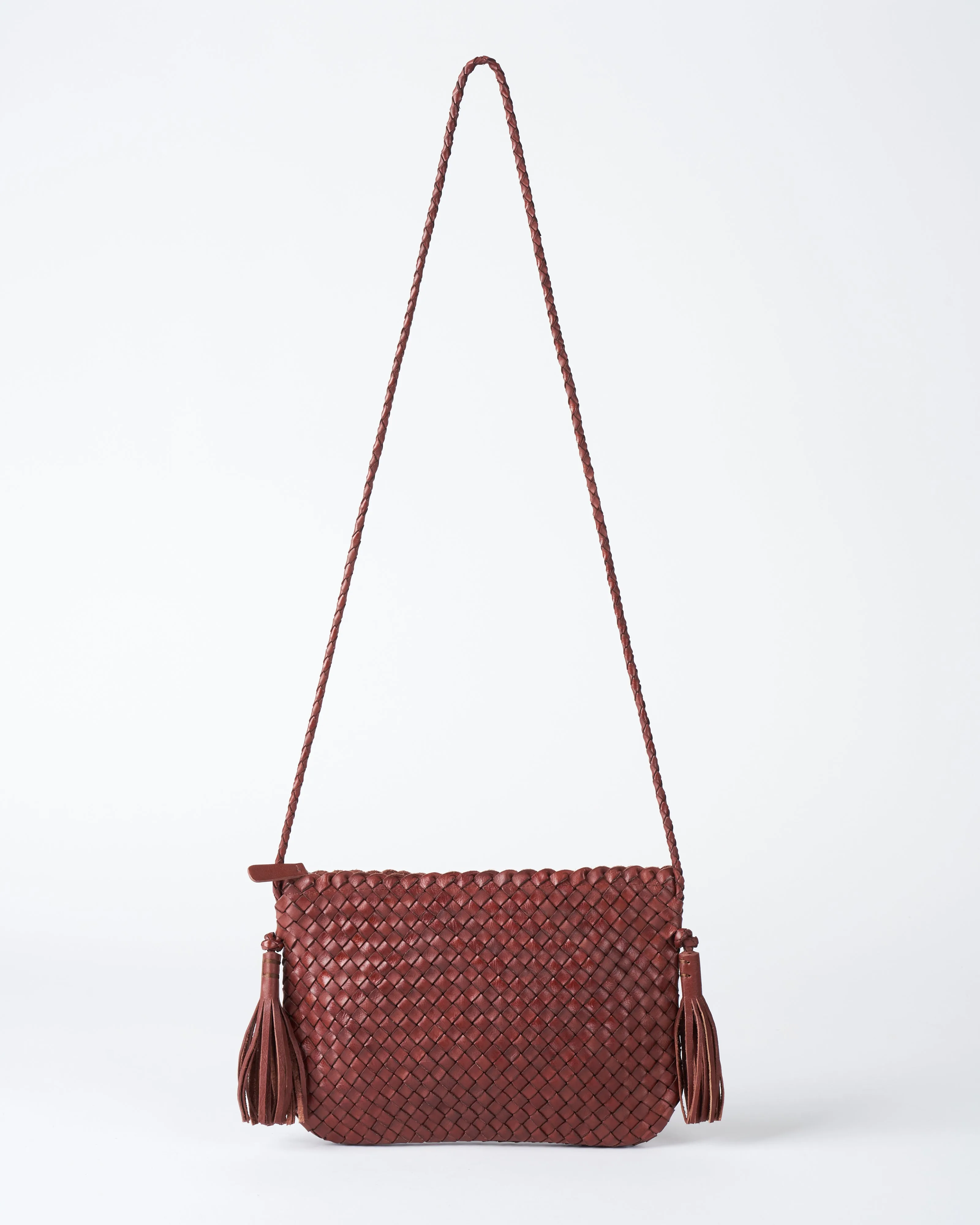 lily wood crossbody - chestnut leather