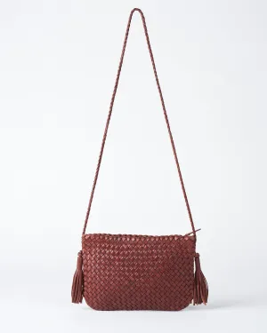 lily wood crossbody - chestnut leather