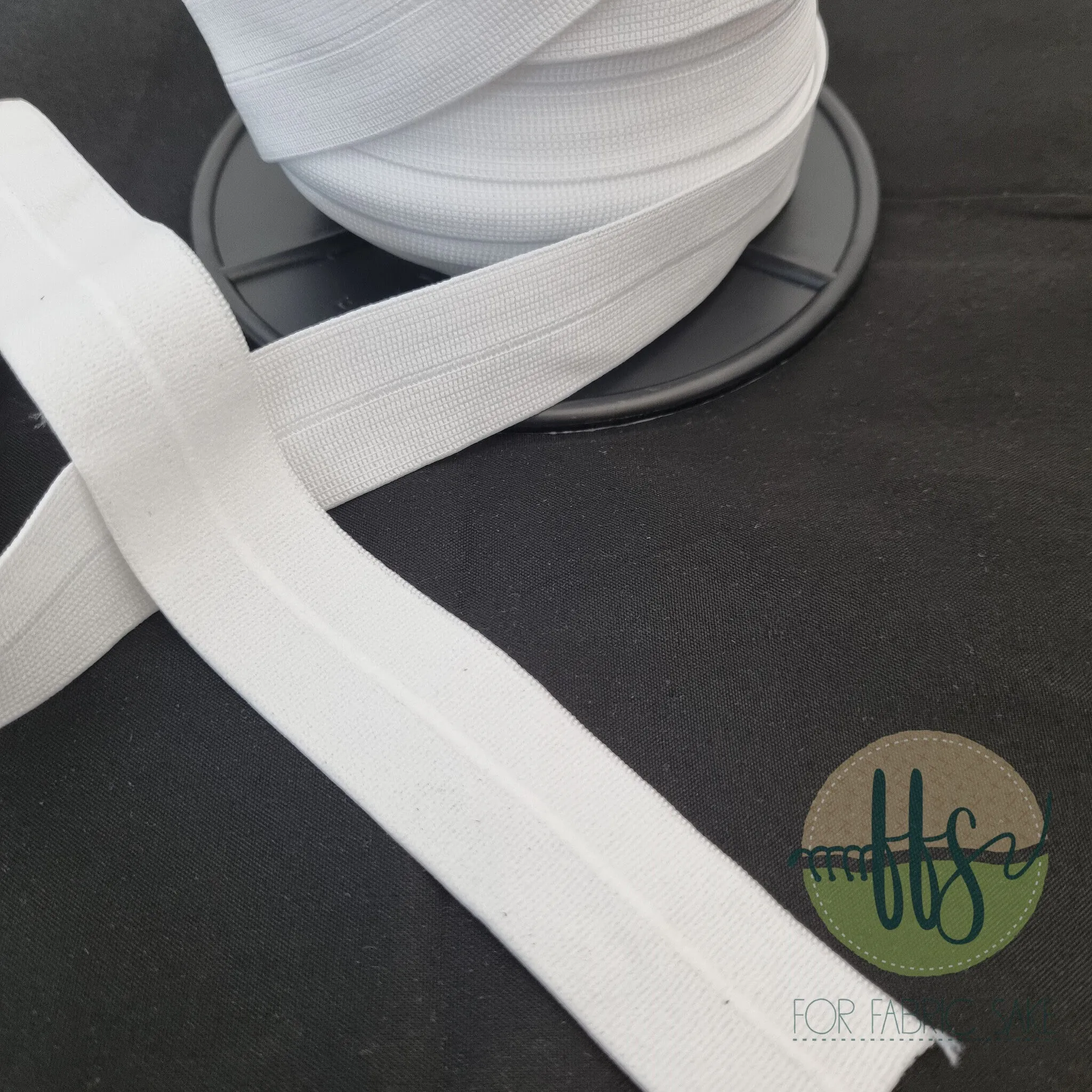 Lip/Foldover elastic- 25mm - White