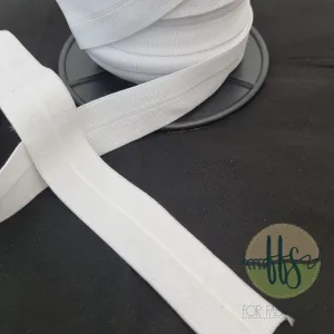 Lip/Foldover elastic- 25mm - White