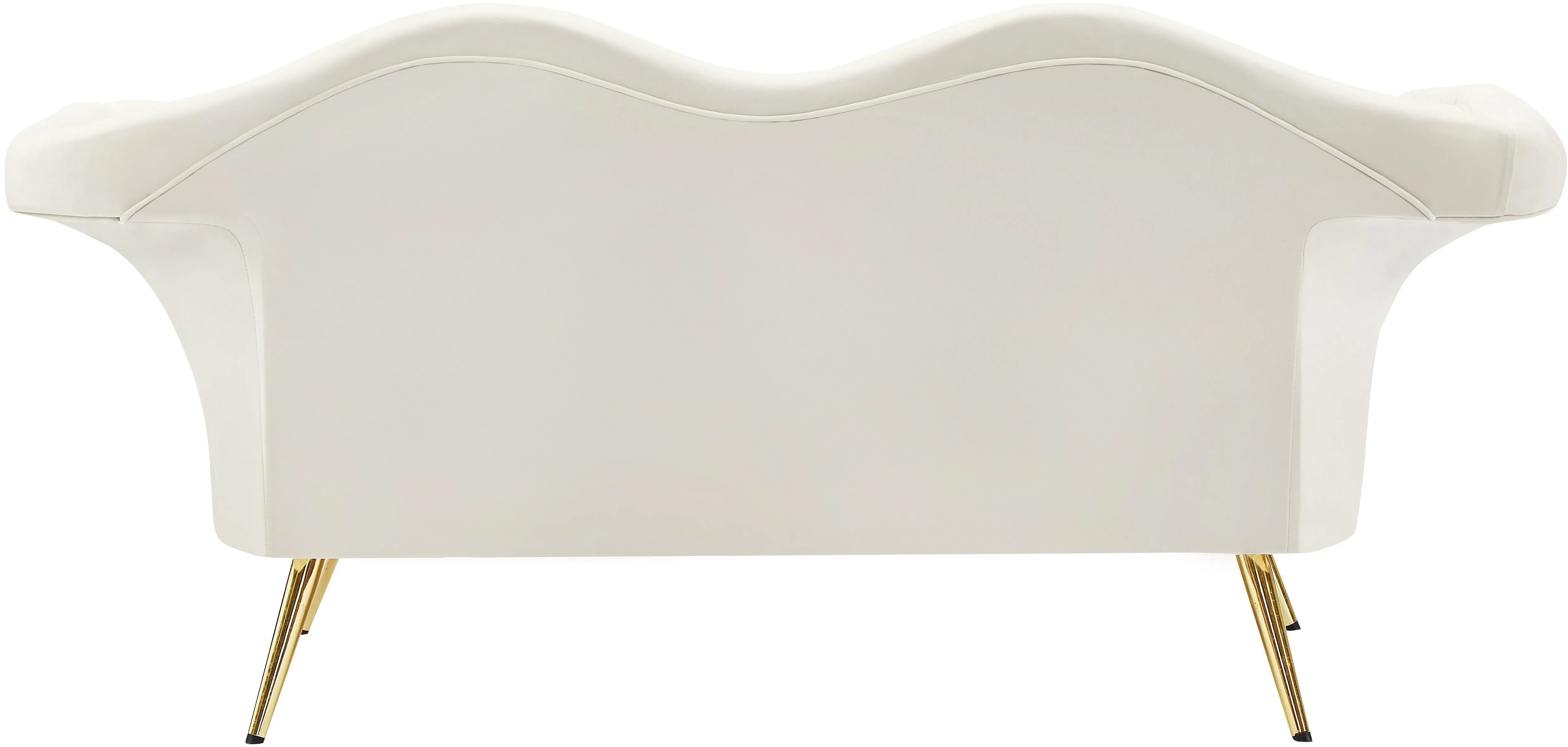 Lips Cream Velvet Loveseat