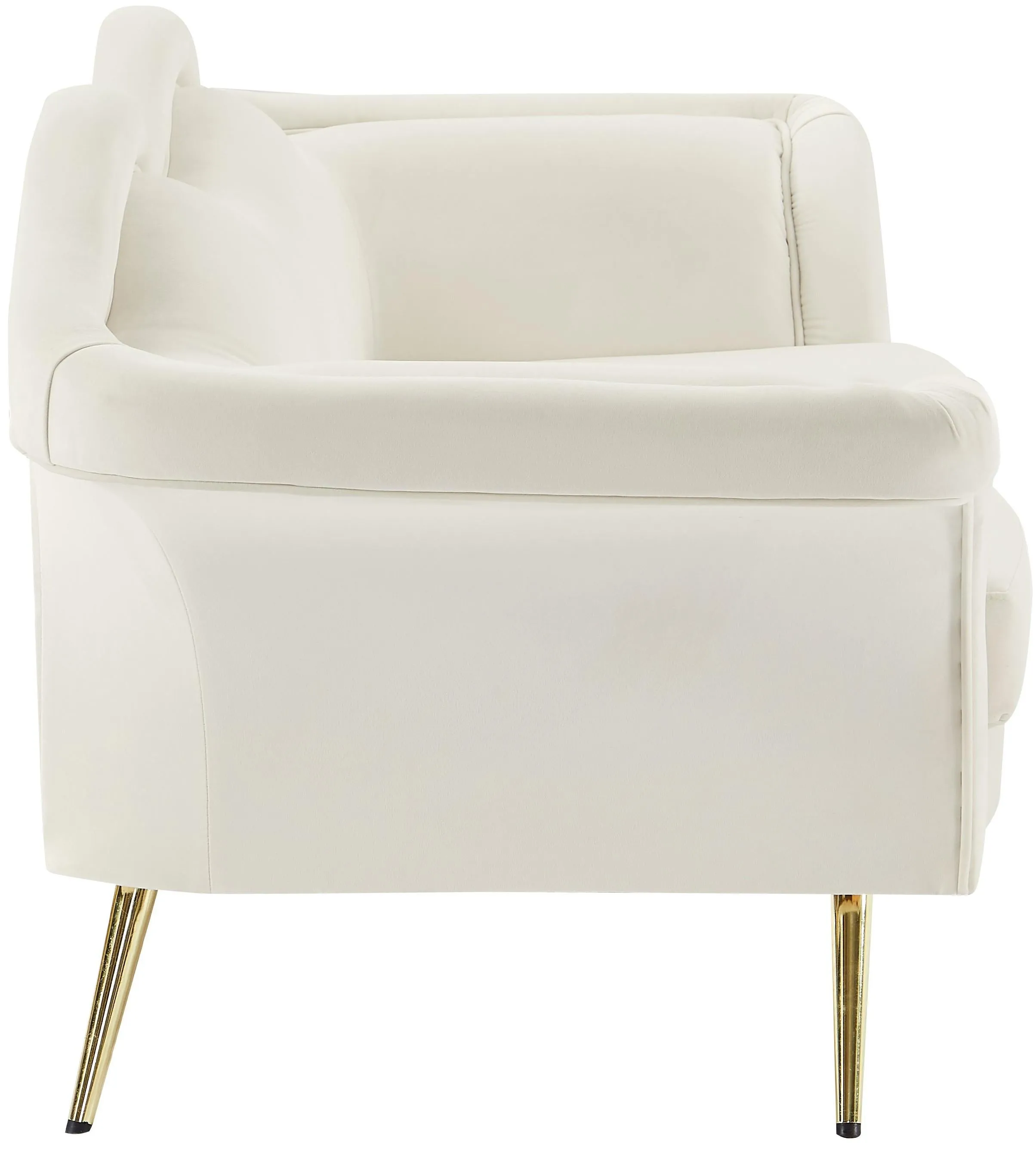 Lips Cream Velvet Loveseat