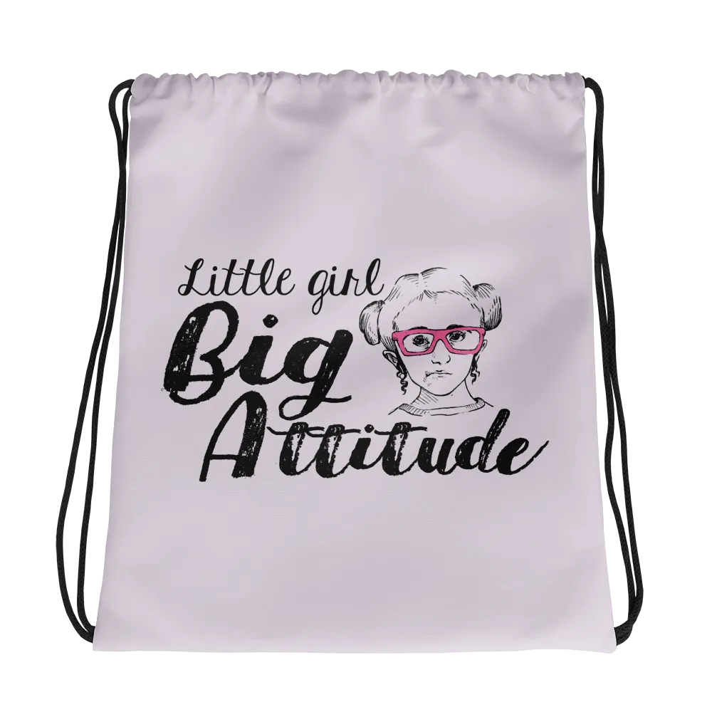 Little Girl Big Attitude (Esperanza - Raising Dion) Drawstring Bag