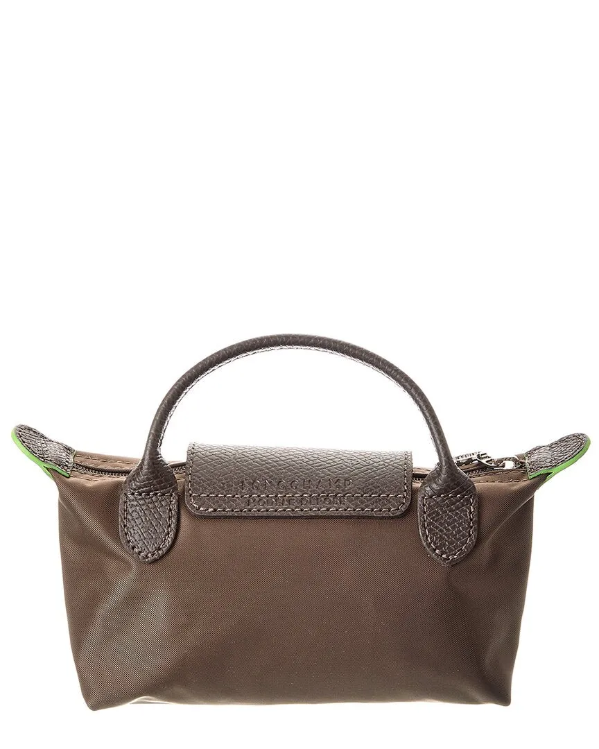 Longchamp Le Pliage Green Canvas Pouch with Handle