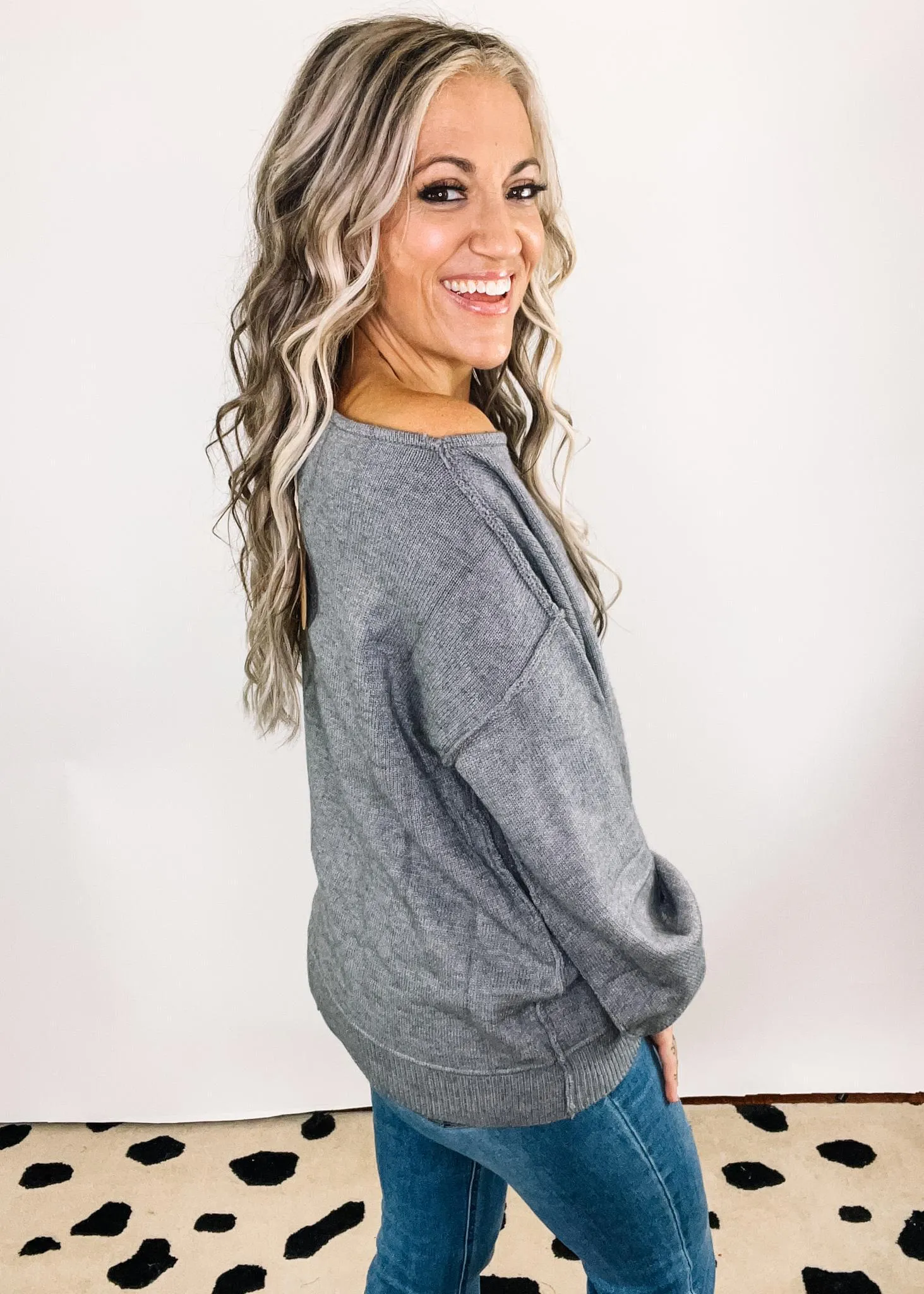 Loose Boat Neck Sweater