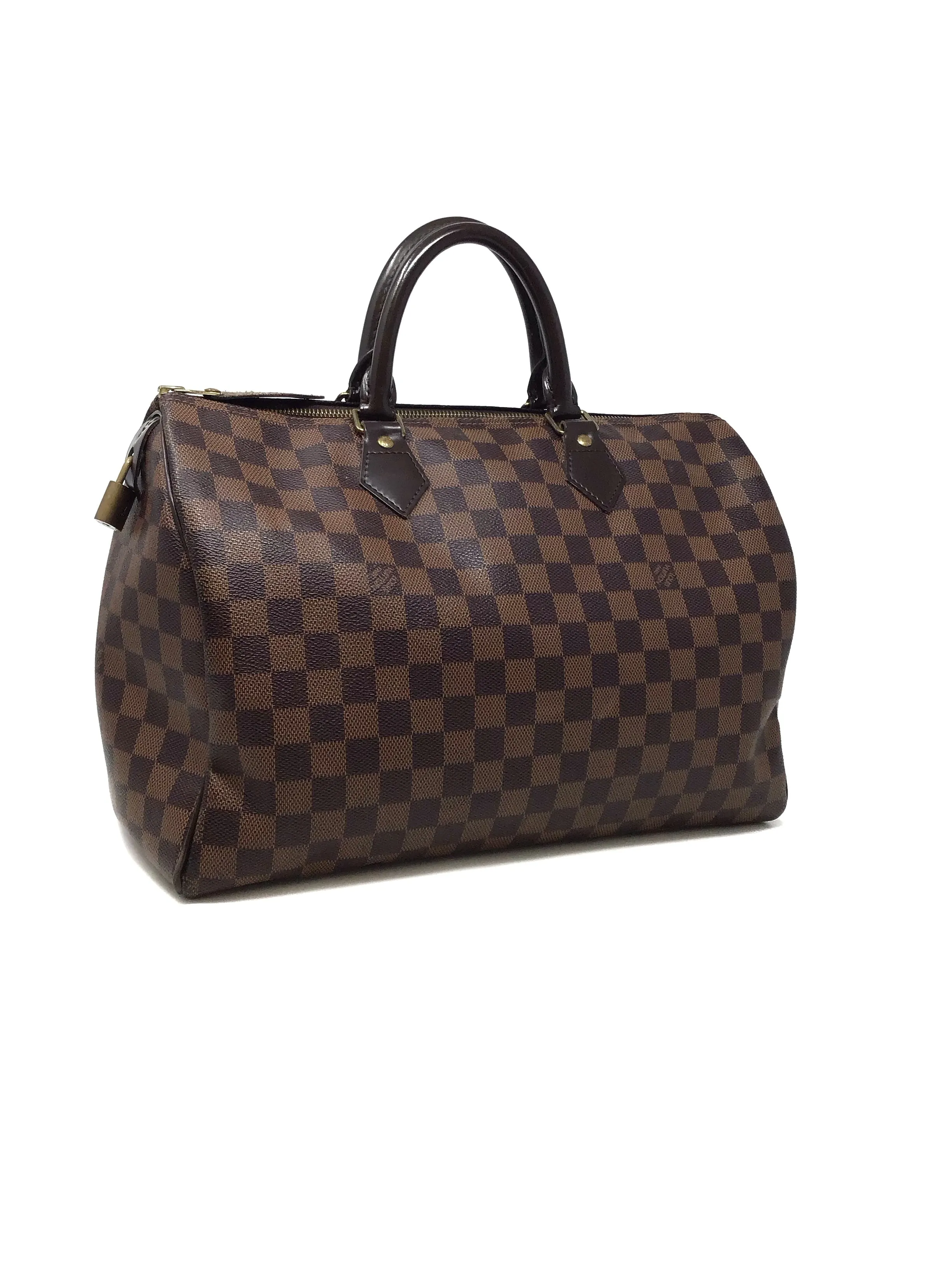 Louis Vuitton '11 'Speedy' 35 Damier Ebene Bag (No Keys)