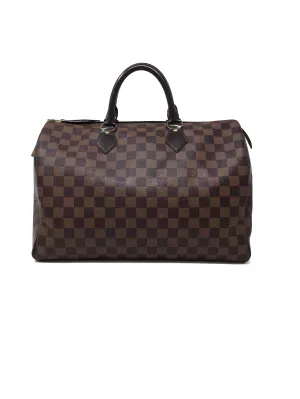Louis Vuitton '11 'Speedy' 35 Damier Ebene Bag (No Keys)