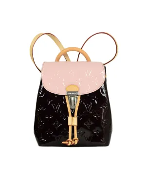Louis Vuitton 2018 Burgundy/Pink Monogram Vernis "Hot Springs" Backpack Bag