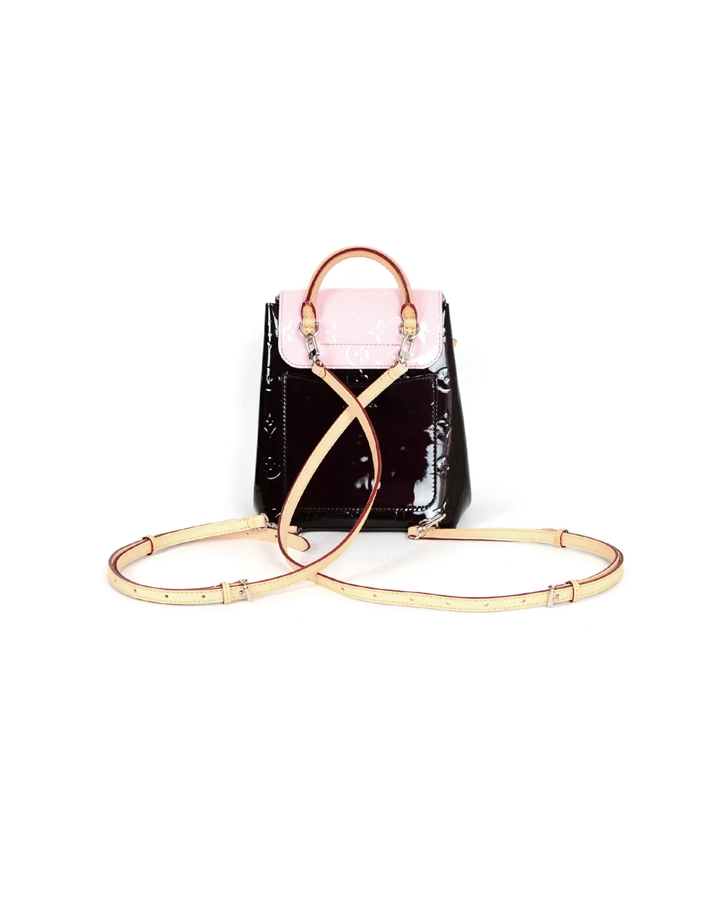 Louis Vuitton 2018 Burgundy/Pink Monogram Vernis "Hot Springs" Backpack Bag