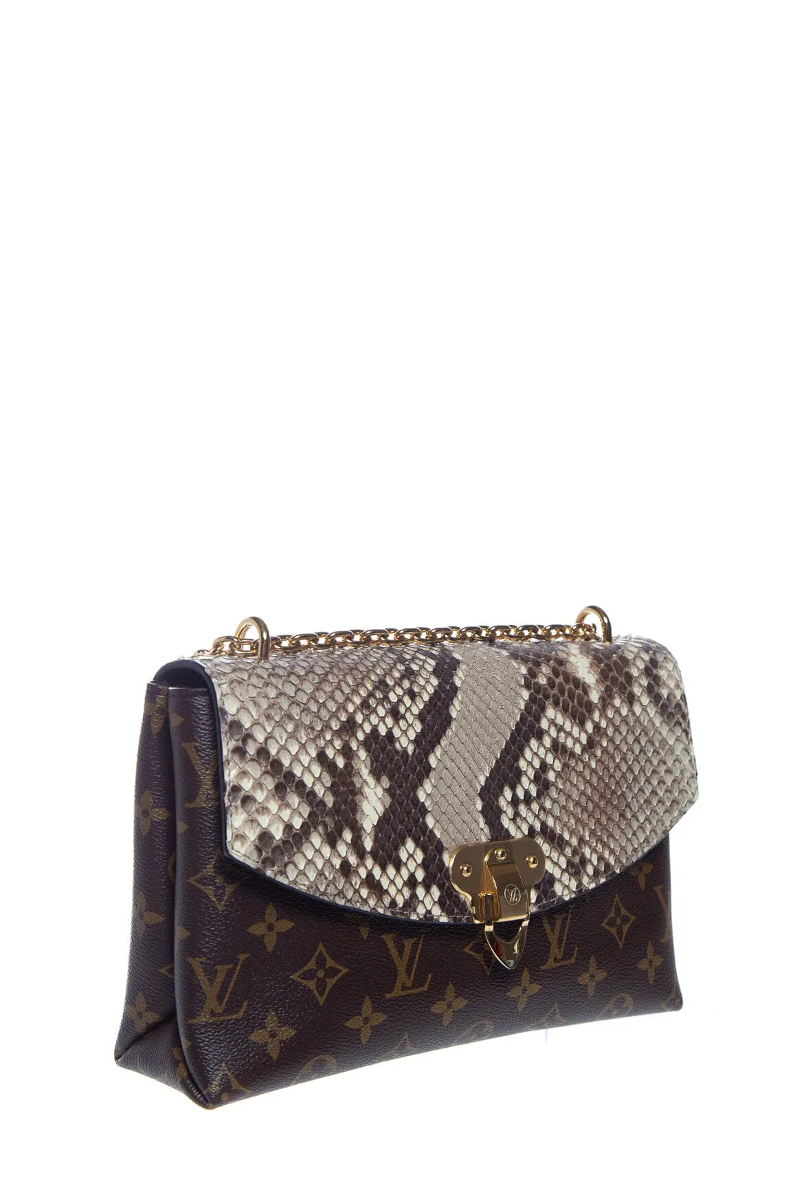 Louis Vuitton Brown Monogram Python-Trim Saint Placide Handbag