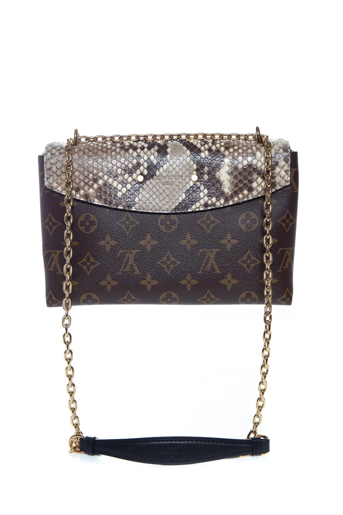 Louis Vuitton Brown Monogram Python-Trim Saint Placide Handbag