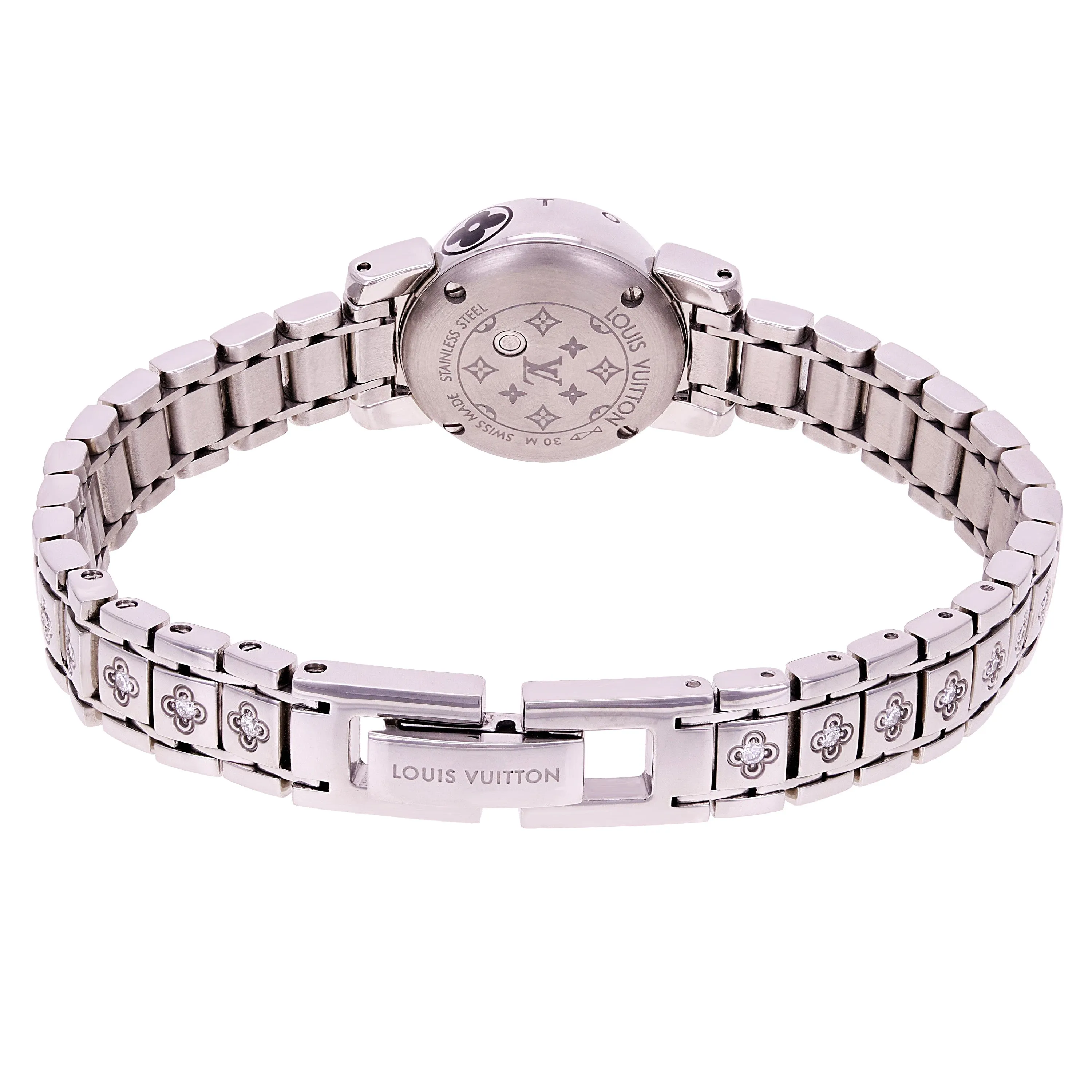 Louis Vuitton Ladies Tambour Bijou Stainless Steel and Factory Diamonds Quartz