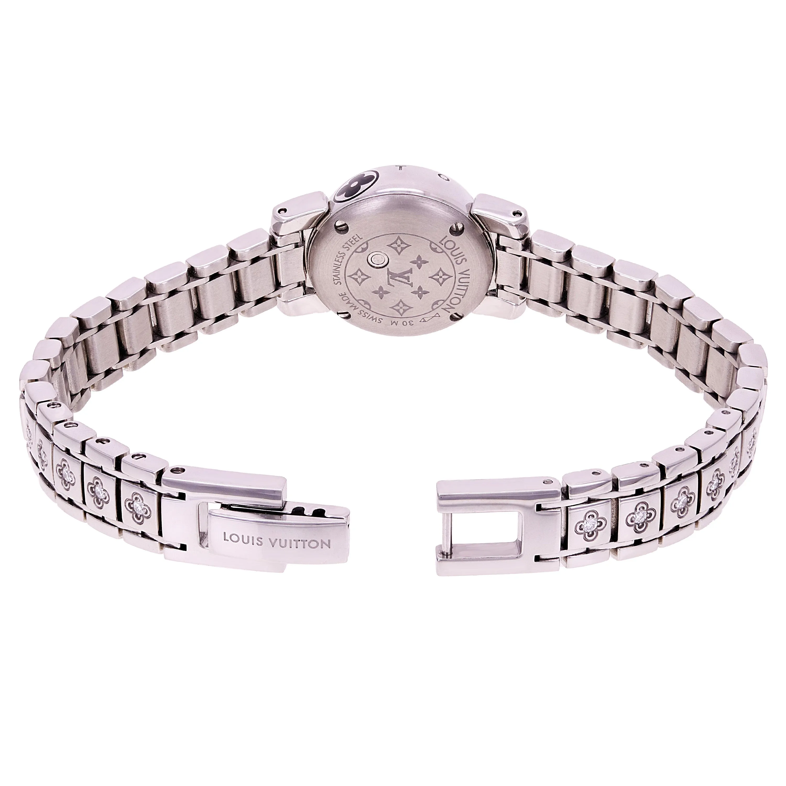 Louis Vuitton Ladies Tambour Bijou Stainless Steel and Factory Diamonds Quartz