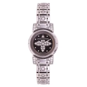 Louis Vuitton Ladies Tambour Bijou Stainless Steel and Factory Diamonds Quartz