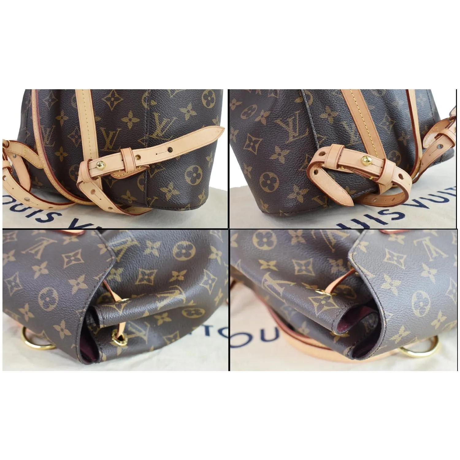 LOUIS VUITTON Montsouris NM Monogram Canvas Backpack Bag Brown