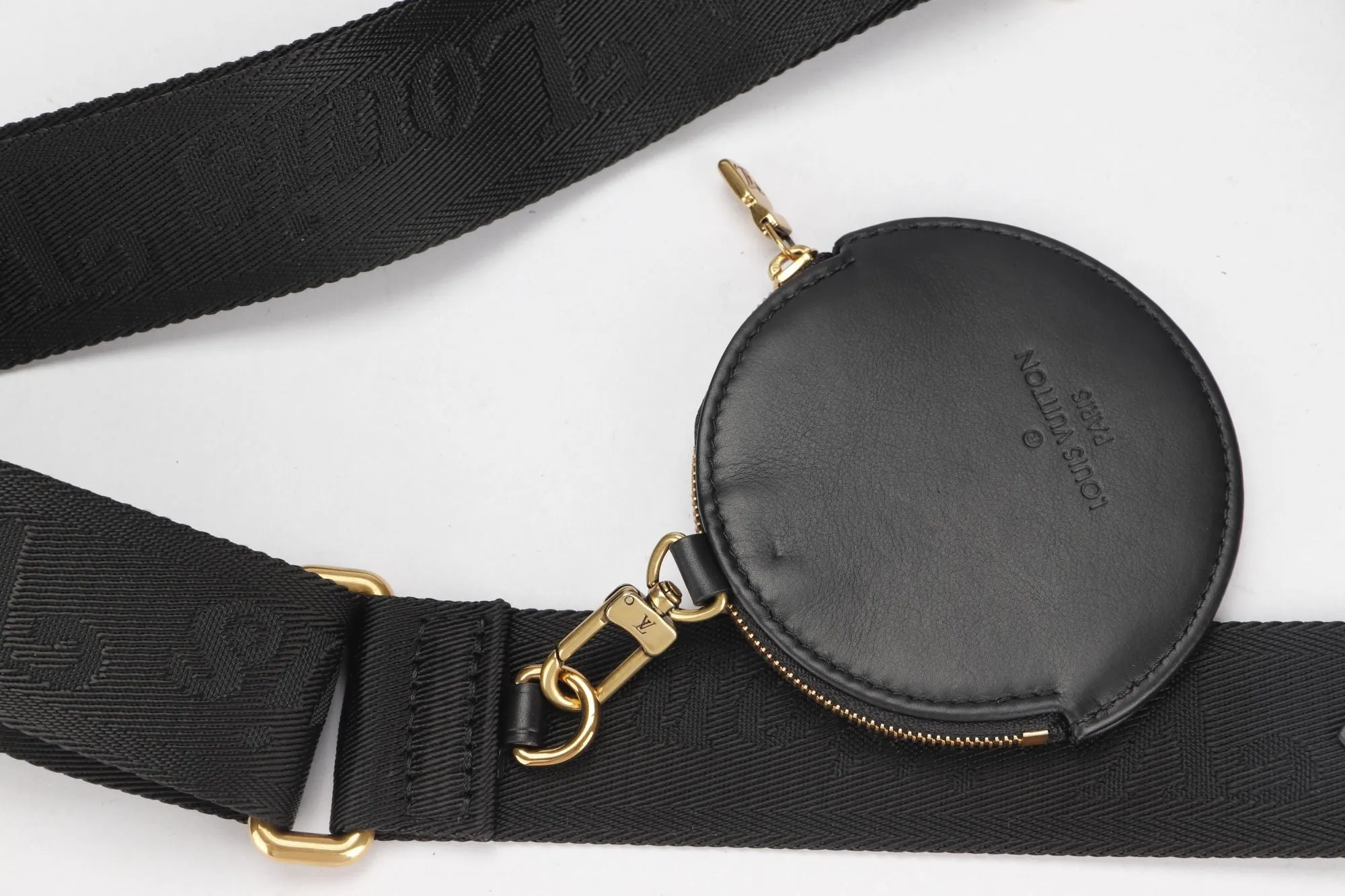Louis Vuitton New Wave Multi Pochette (M56461) Noir Color, with Strap, Chain, Dust Cover & Box